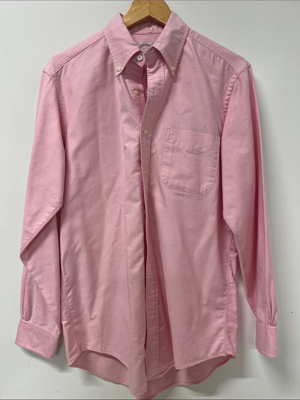 Men's Brooks Brothers 346 Button Down, L/S, Pink, Neck 15 2/3